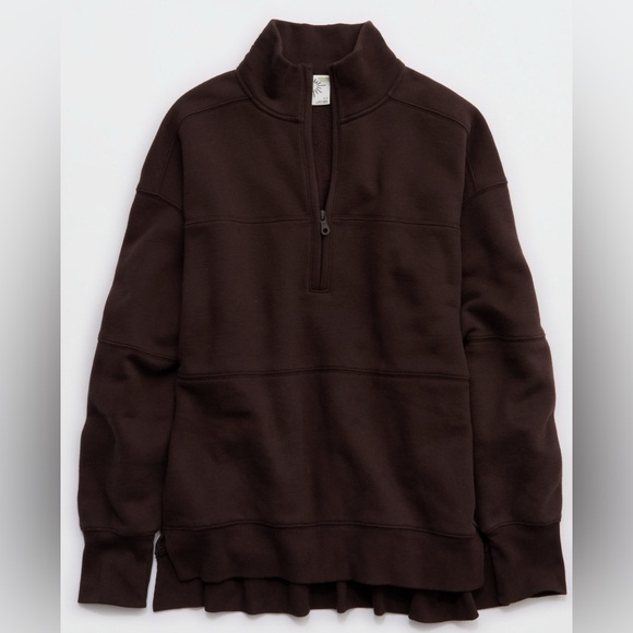 OFFLINE by aerie cloud fleece quarter zip sweatshirt - Picture 3 of 4